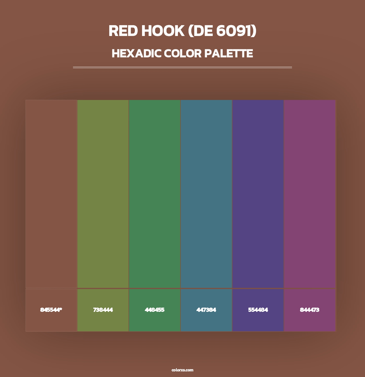 Red Hook (DE 6091) - Hexadic Color Palette