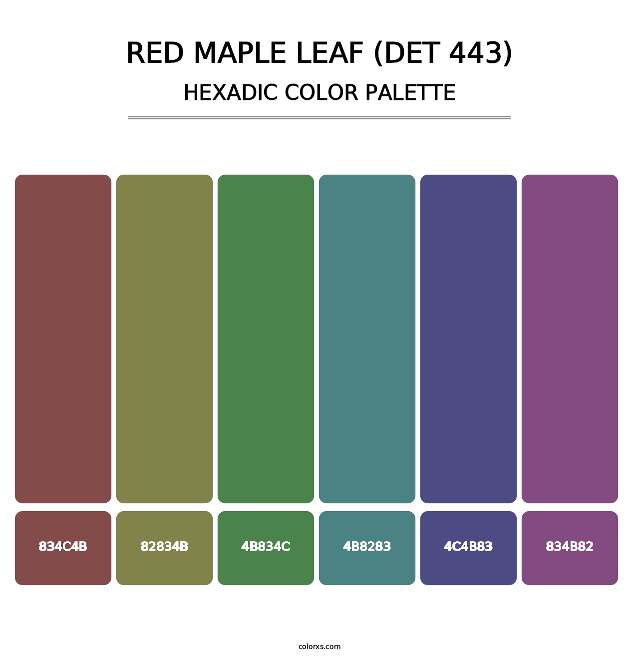 Red Maple Leaf (DET 443) - Hexadic Color Palette