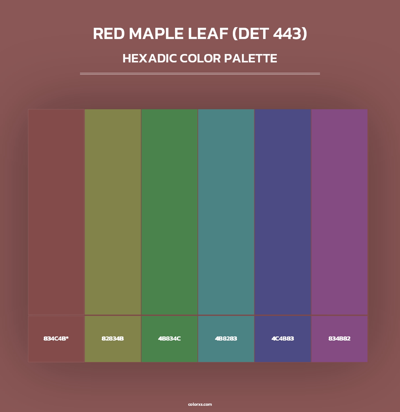 Red Maple Leaf (DET 443) - Hexadic Color Palette