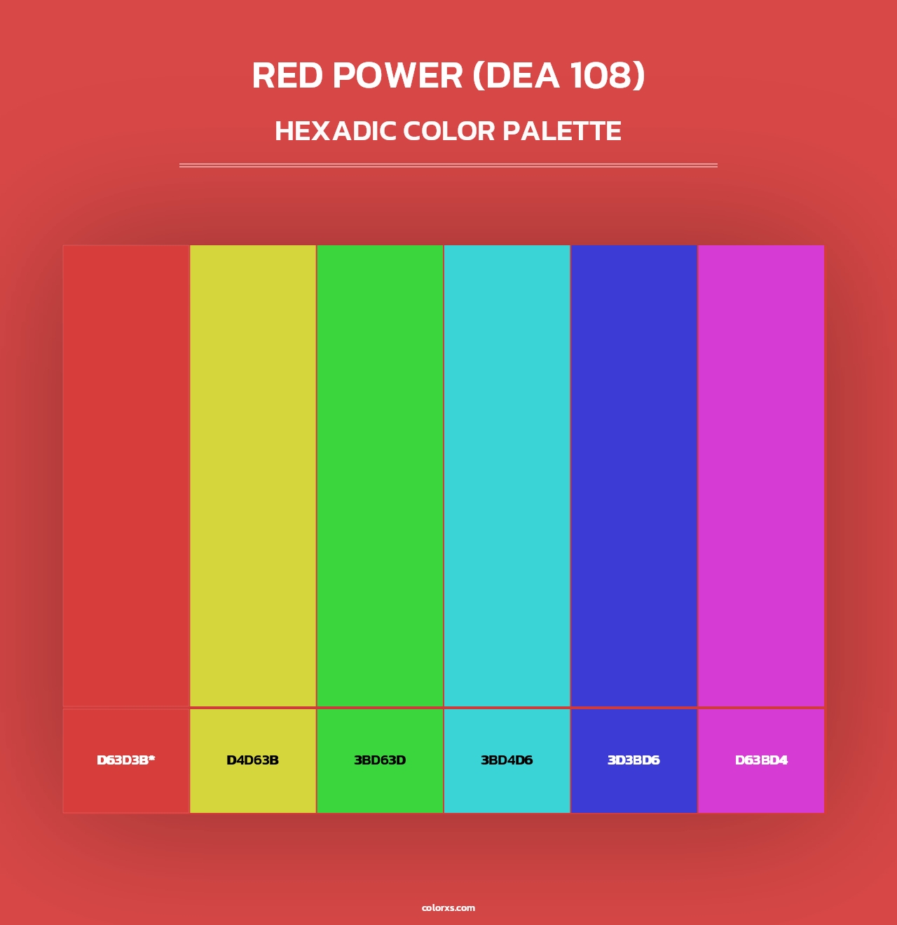 Red Power (DEA 108) - Hexadic Color Palette