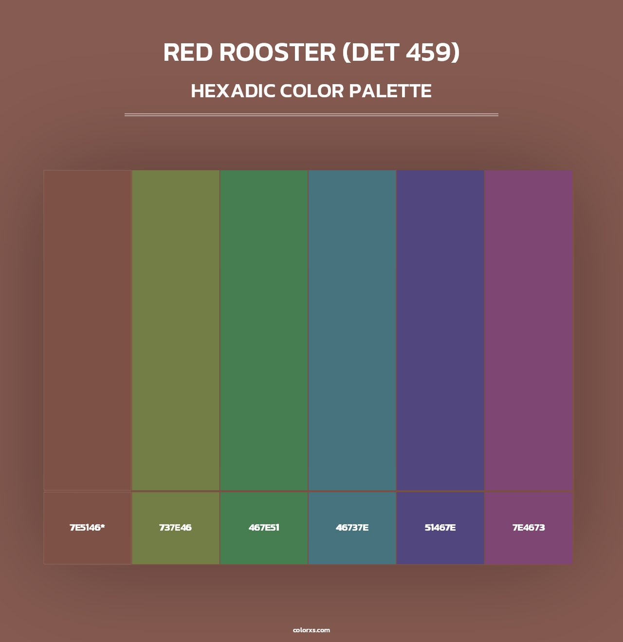 Red Rooster (DET 459) - Hexadic Color Palette