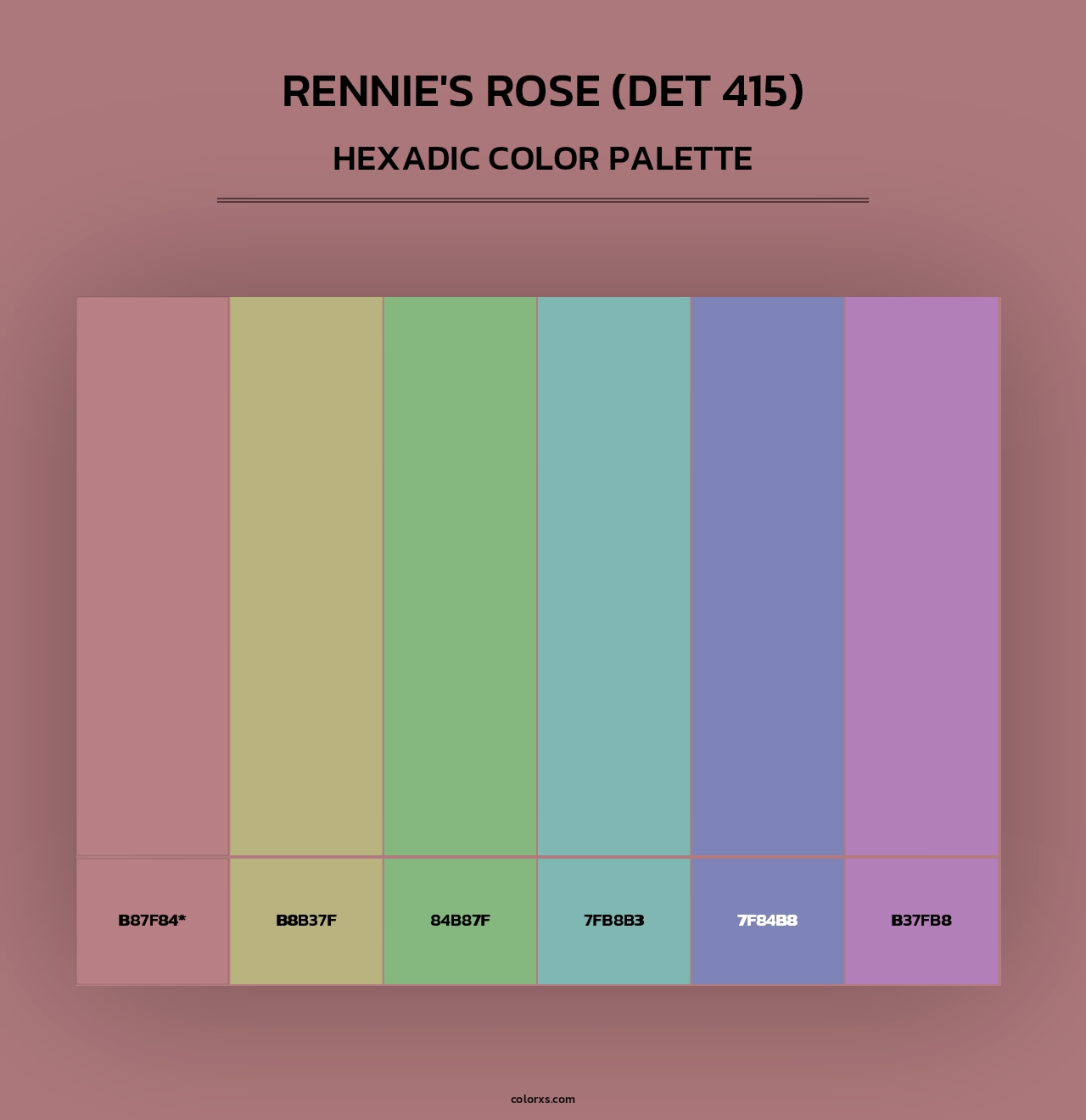 Rennie's Rose (DET 415) - Hexadic Color Palette