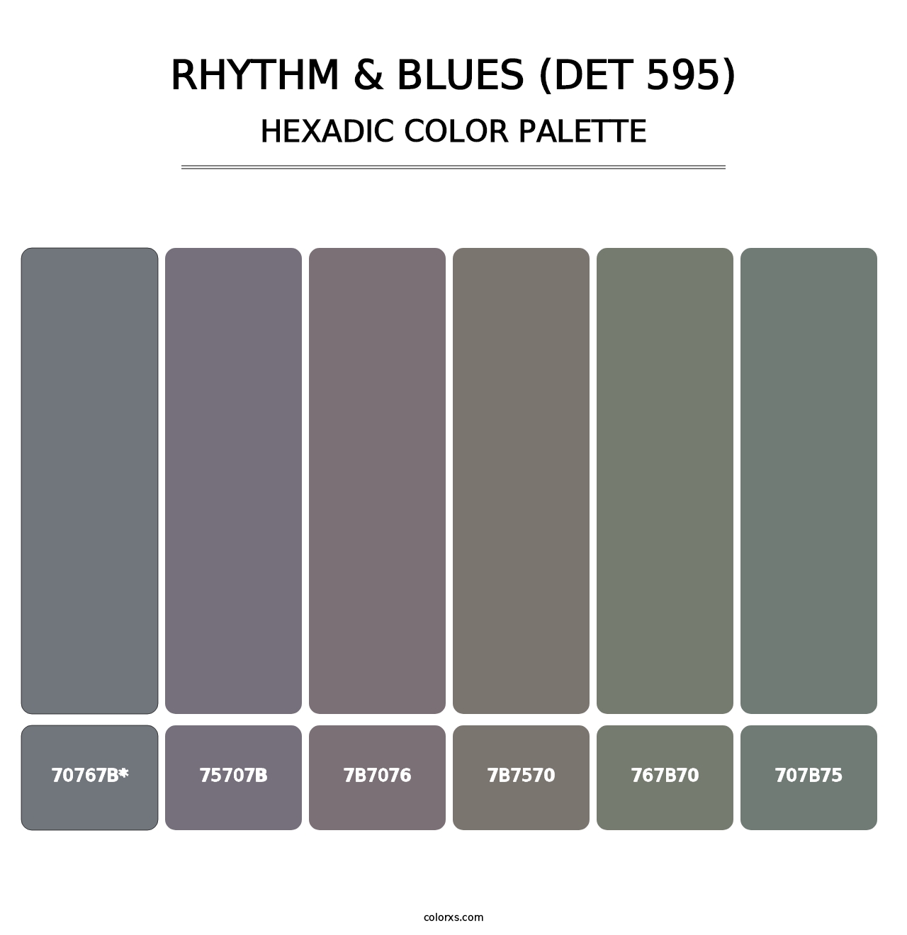 Rhythm & Blues (DET 595) - Hexadic Color Palette