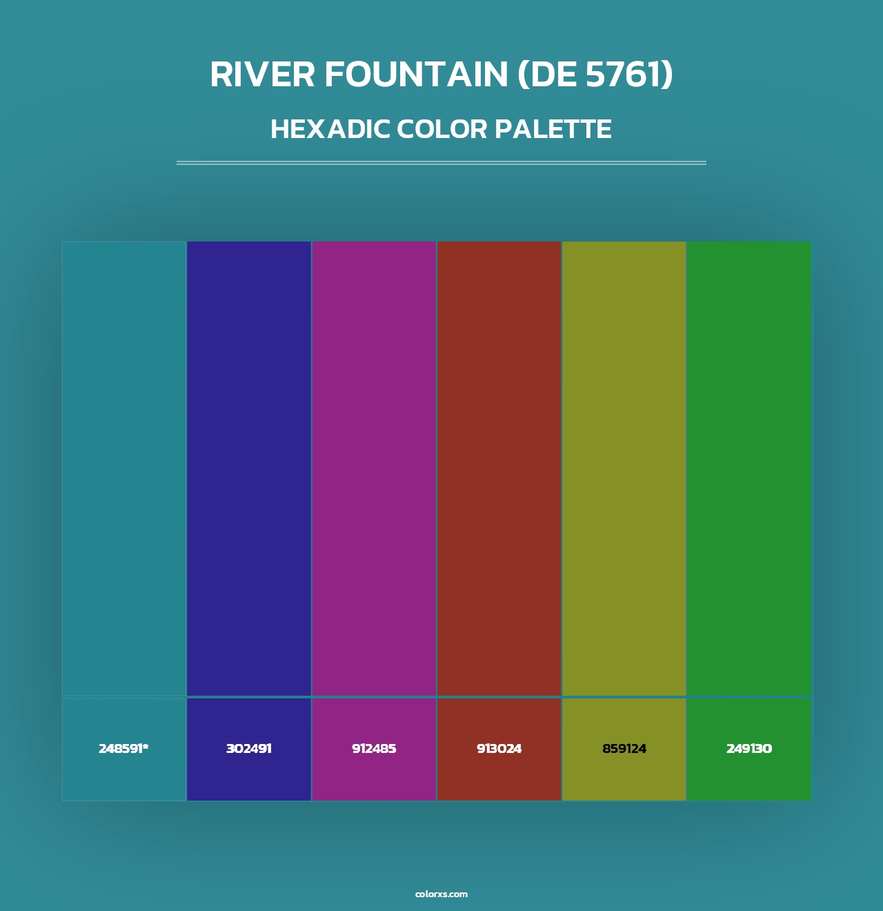 River Fountain (DE 5761) - Hexadic Color Palette