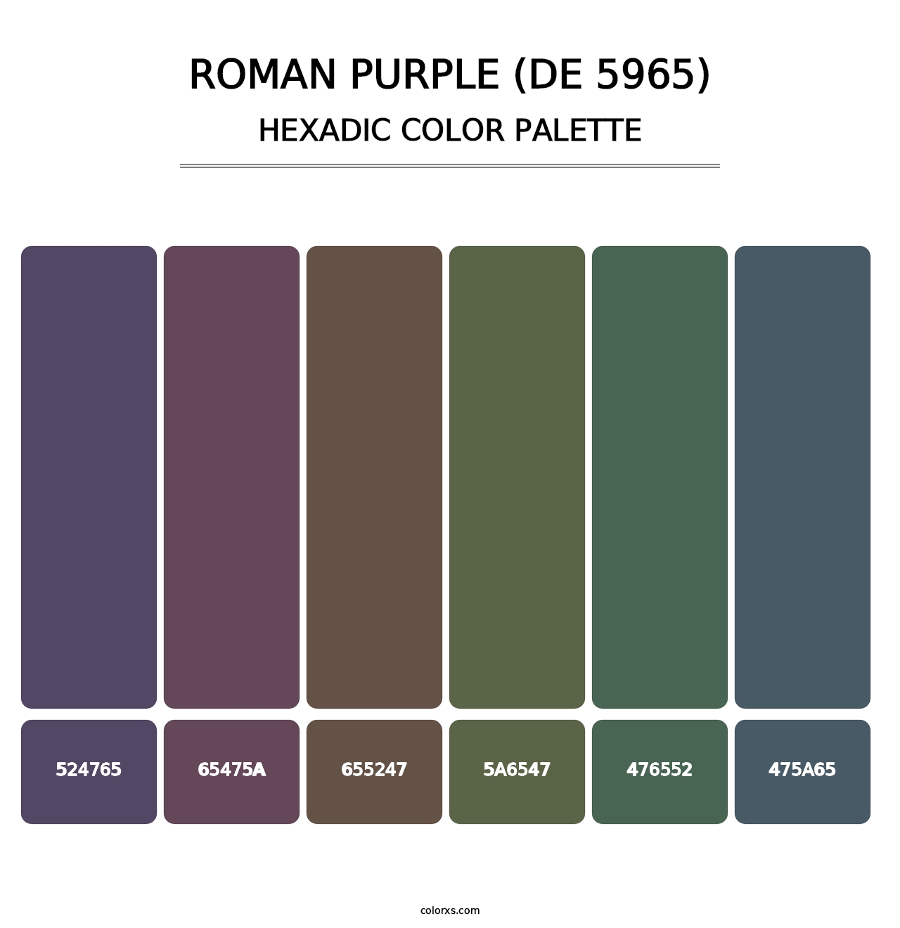 Roman Purple (DE 5965) - Hexadic Color Palette