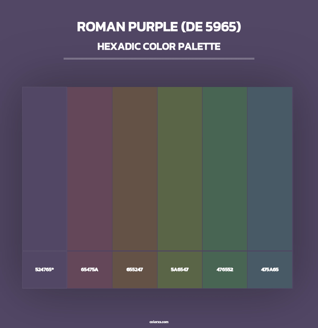 Roman Purple (DE 5965) - Hexadic Color Palette