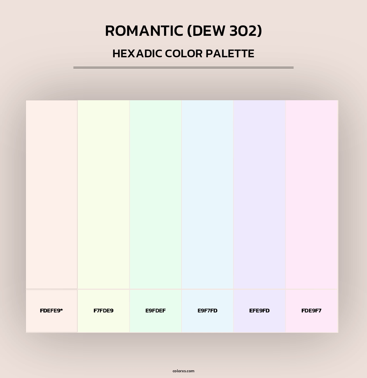 Romantic (DEW 302) - Hexadic Color Palette