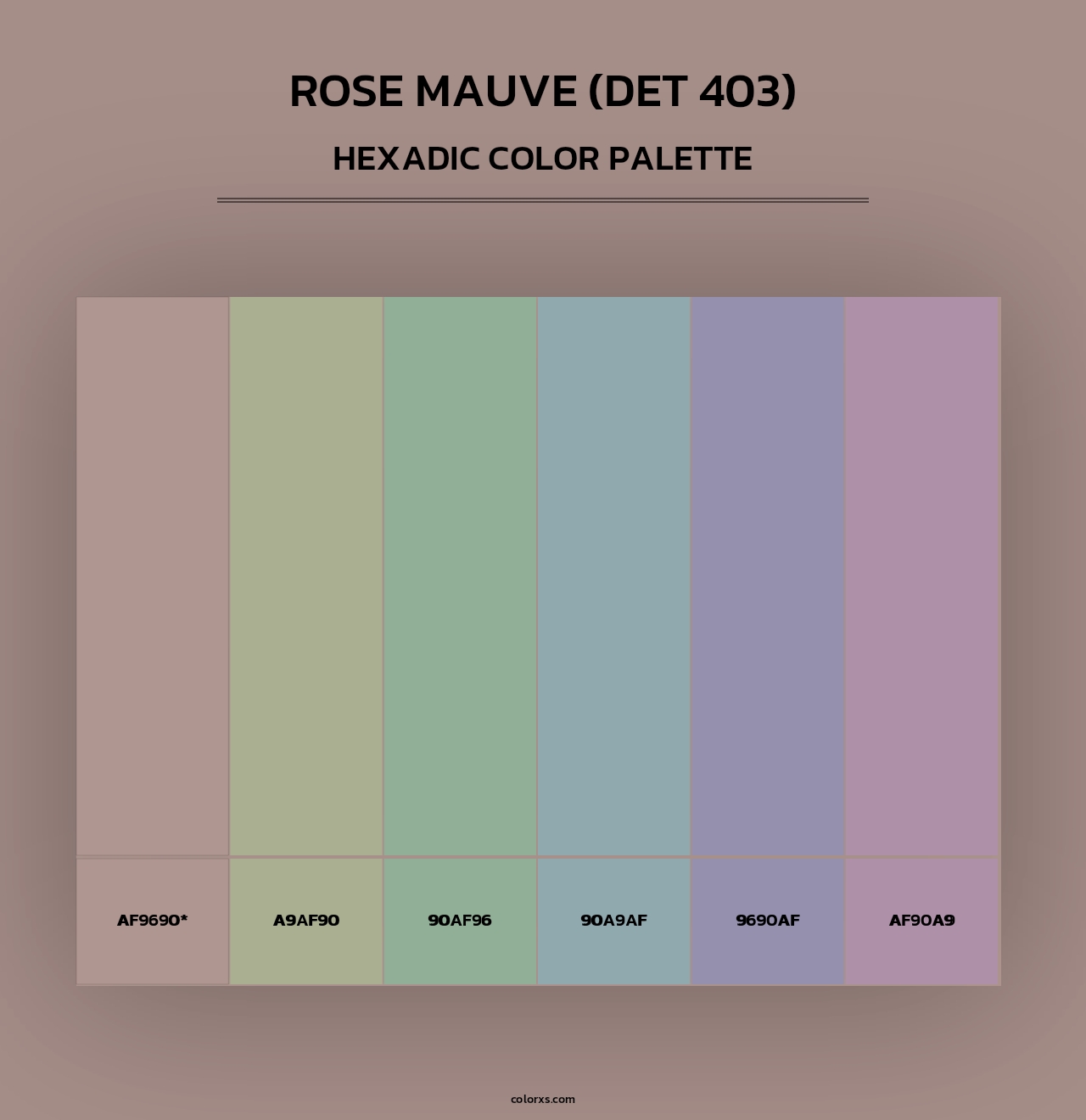 Rose Mauve (DET 403) - Hexadic Color Palette