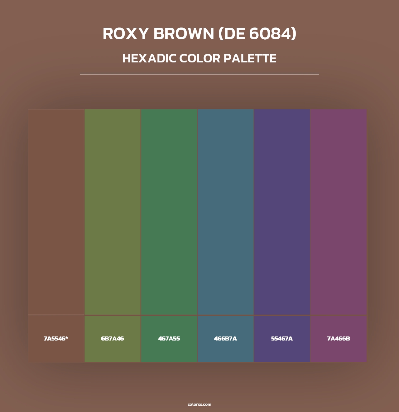 Roxy Brown (DE 6084) - Hexadic Color Palette