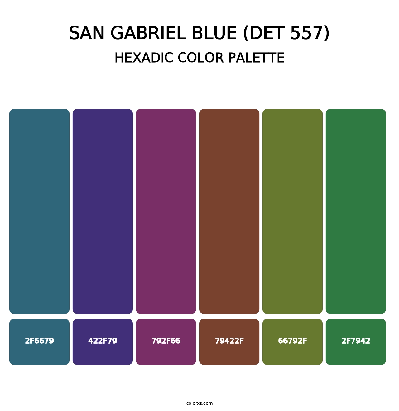 San Gabriel Blue (DET 557) - Hexadic Color Palette