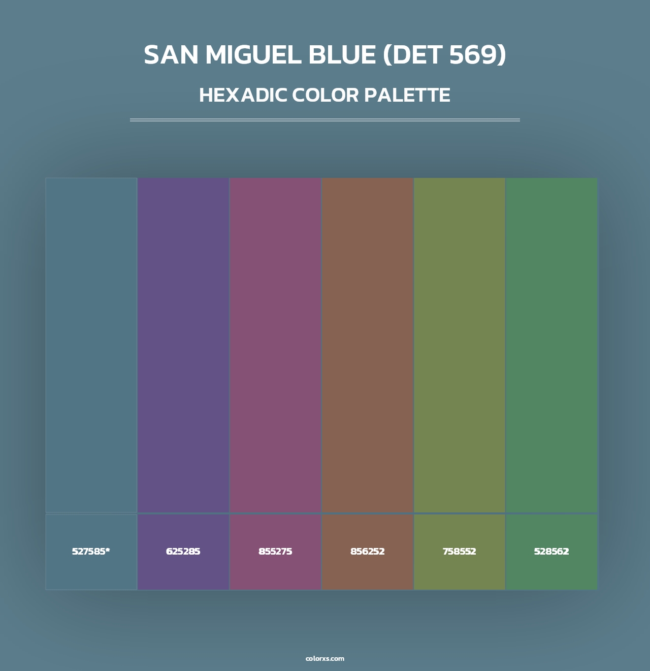 San Miguel Blue (DET 569) - Hexadic Color Palette