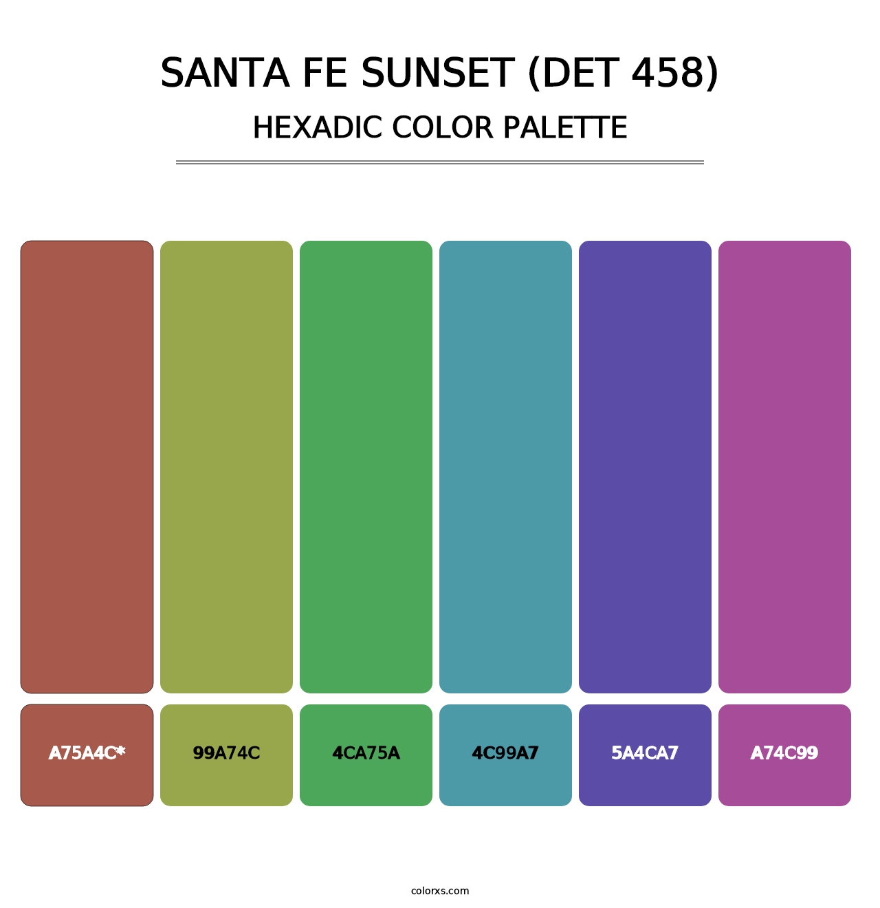 Santa Fe Sunset (DET 458) - Hexadic Color Palette