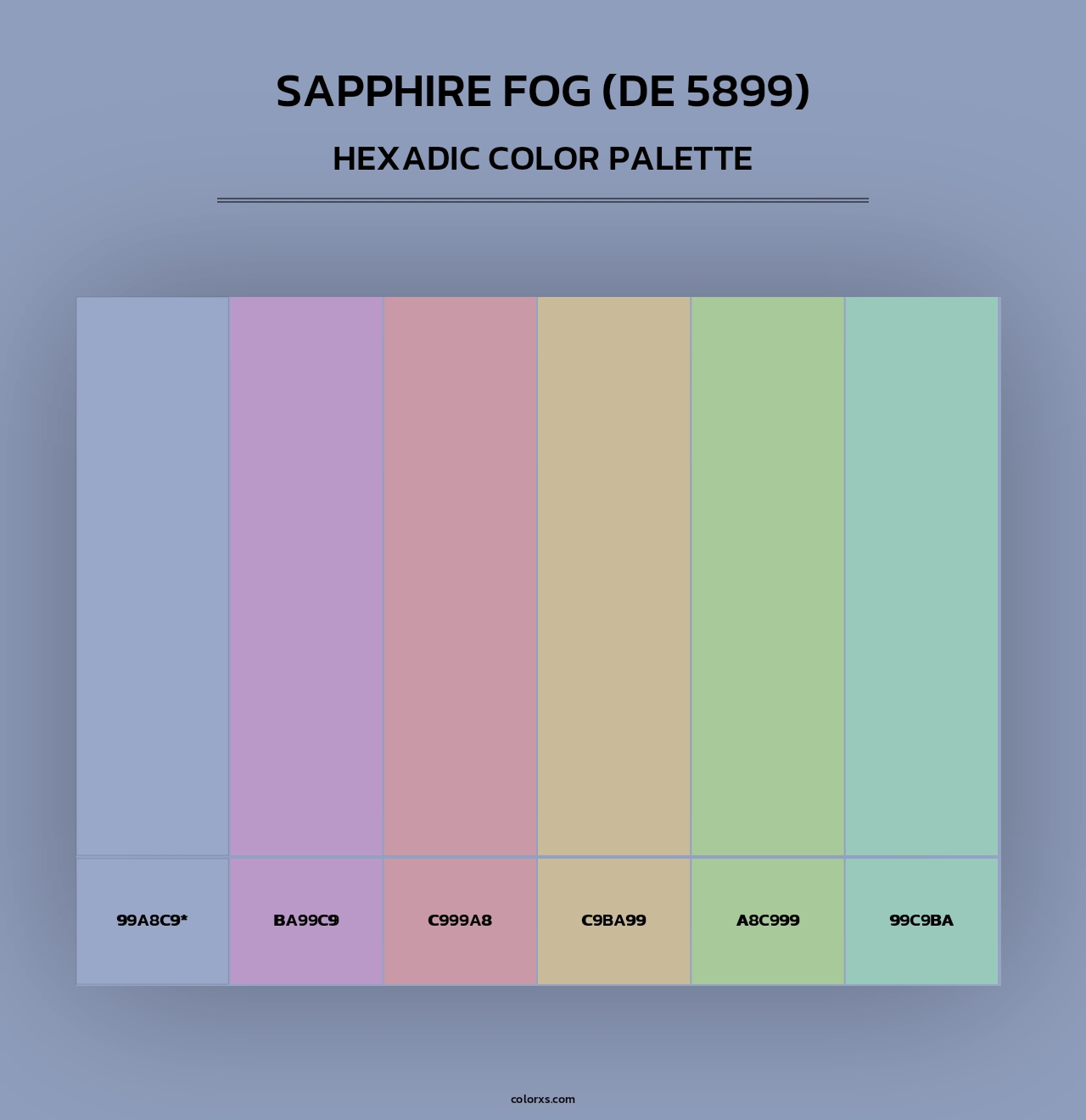 Sapphire Fog (DE 5899) - Hexadic Color Palette