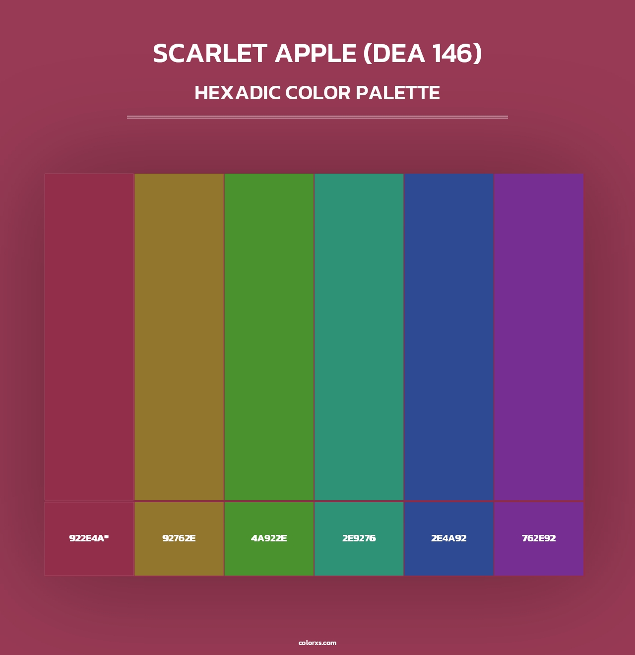 Scarlet Apple (DEA 146) - Hexadic Color Palette