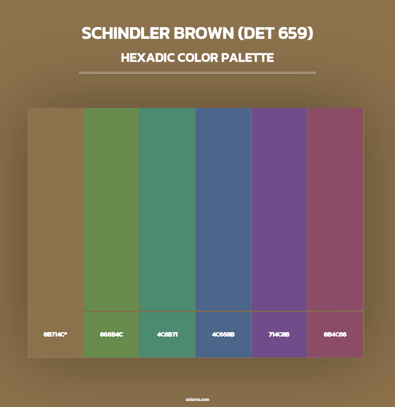 Schindler Brown (DET 659) - Hexadic Color Palette