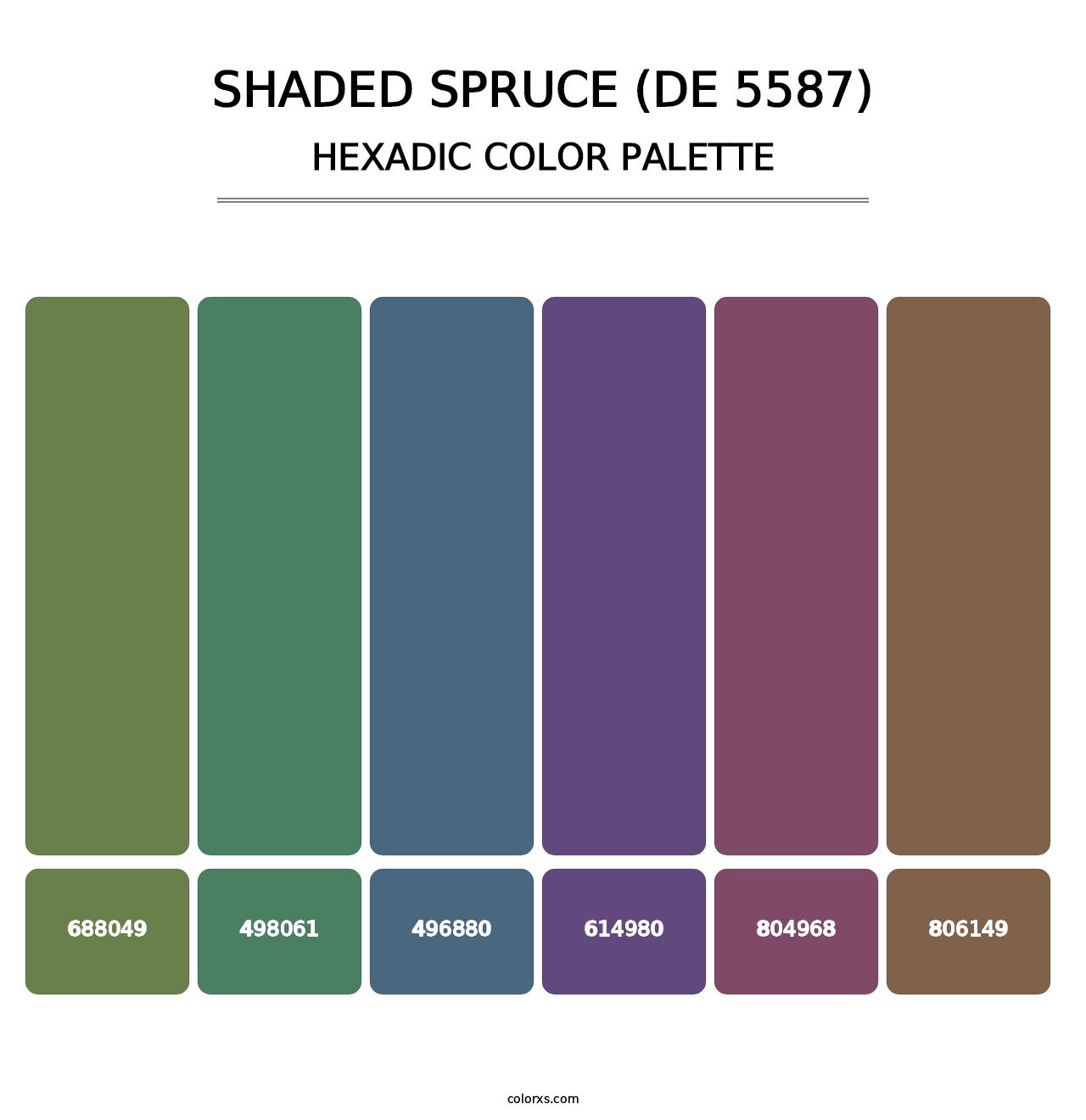 Shaded Spruce (DE 5587) - Hexadic Color Palette