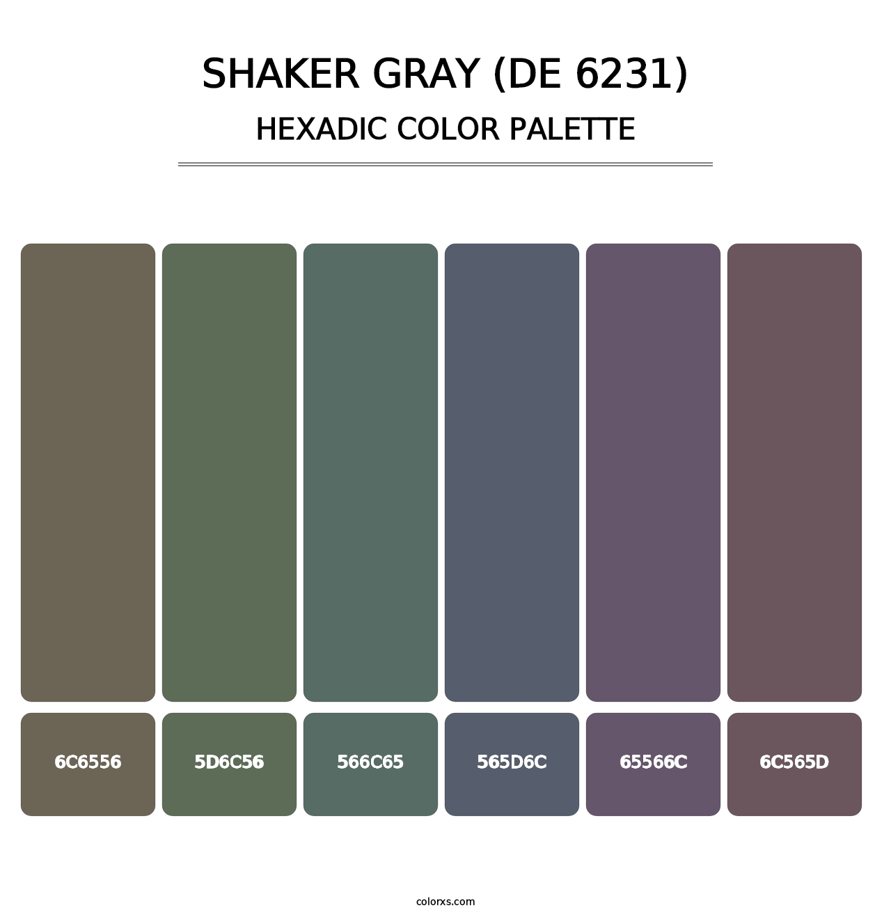 Shaker Gray (DE 6231) - Hexadic Color Palette