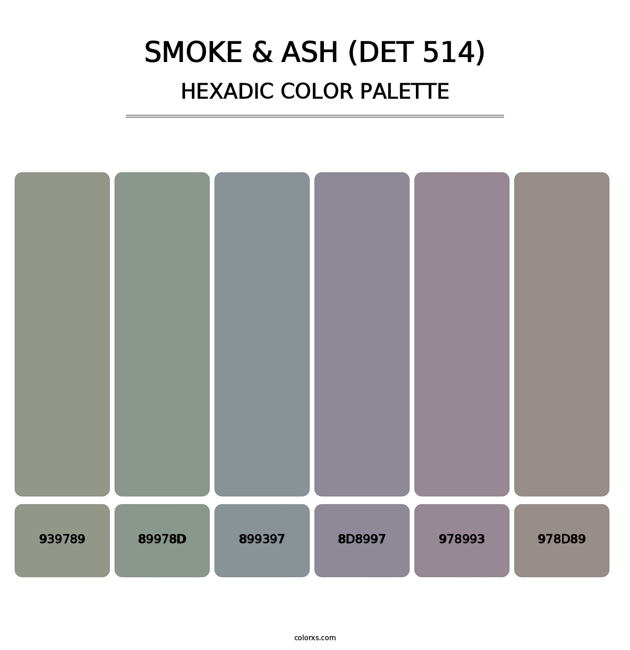 Smoke & Ash (DET 514) - Hexadic Color Palette