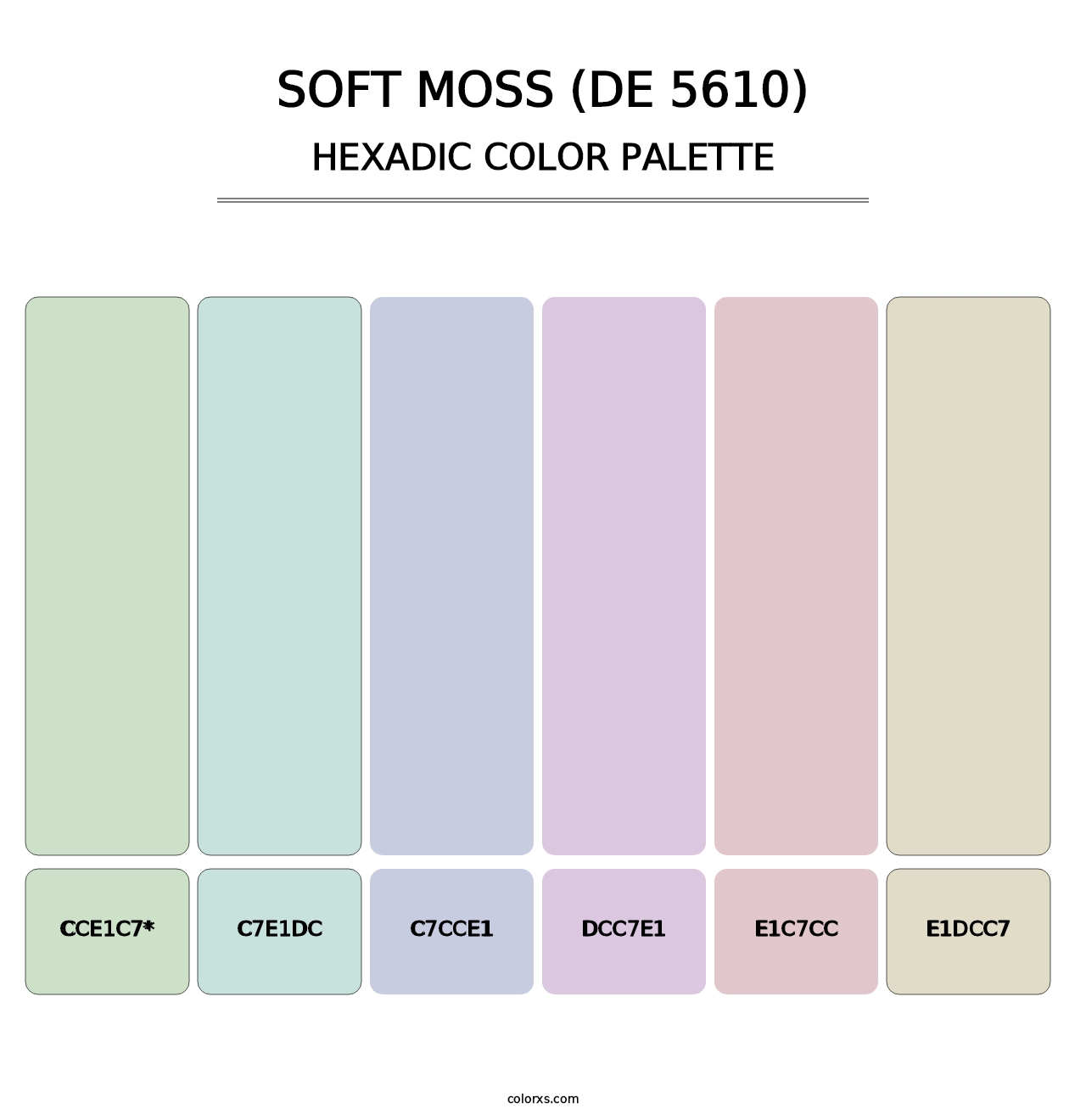 Soft Moss (DE 5610) - Hexadic Color Palette