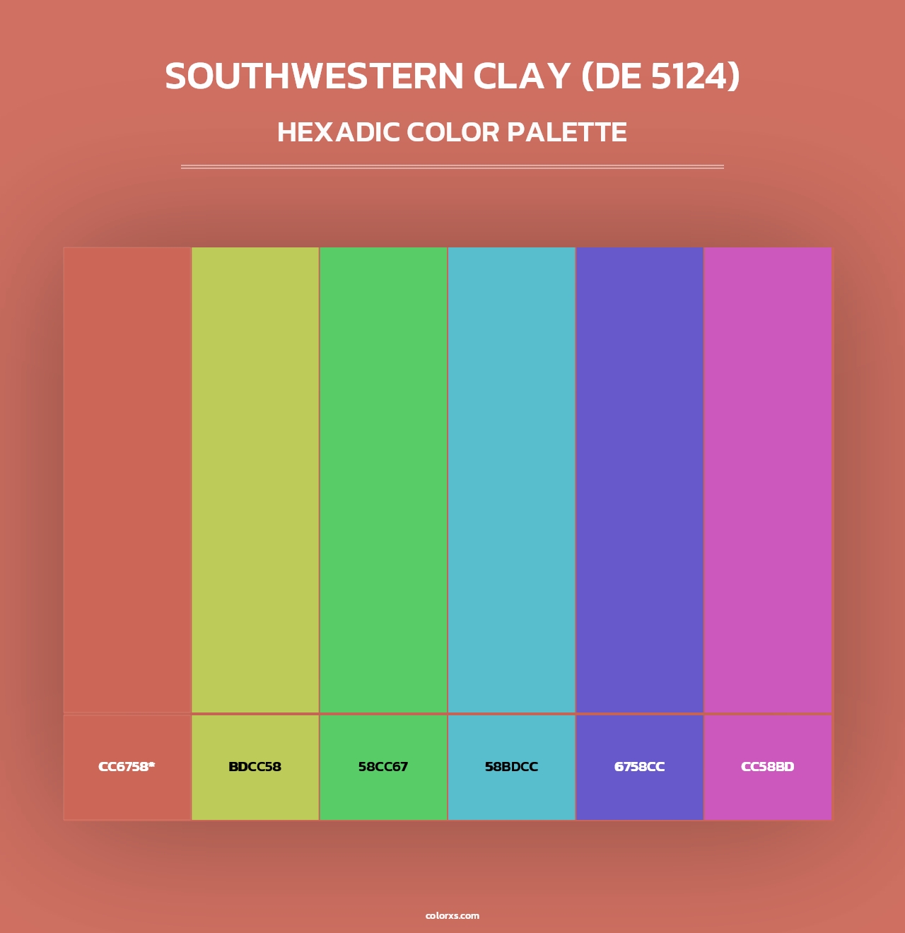 Southwestern Clay (DE 5124) - Hexadic Color Palette