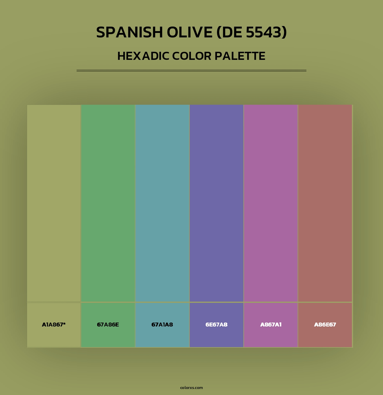 Spanish Olive (DE 5543) - Hexadic Color Palette