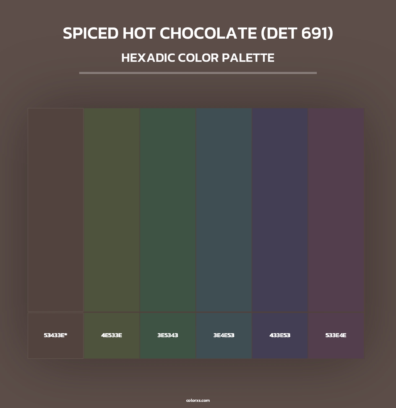 Spiced Hot Chocolate (DET 691) - Hexadic Color Palette