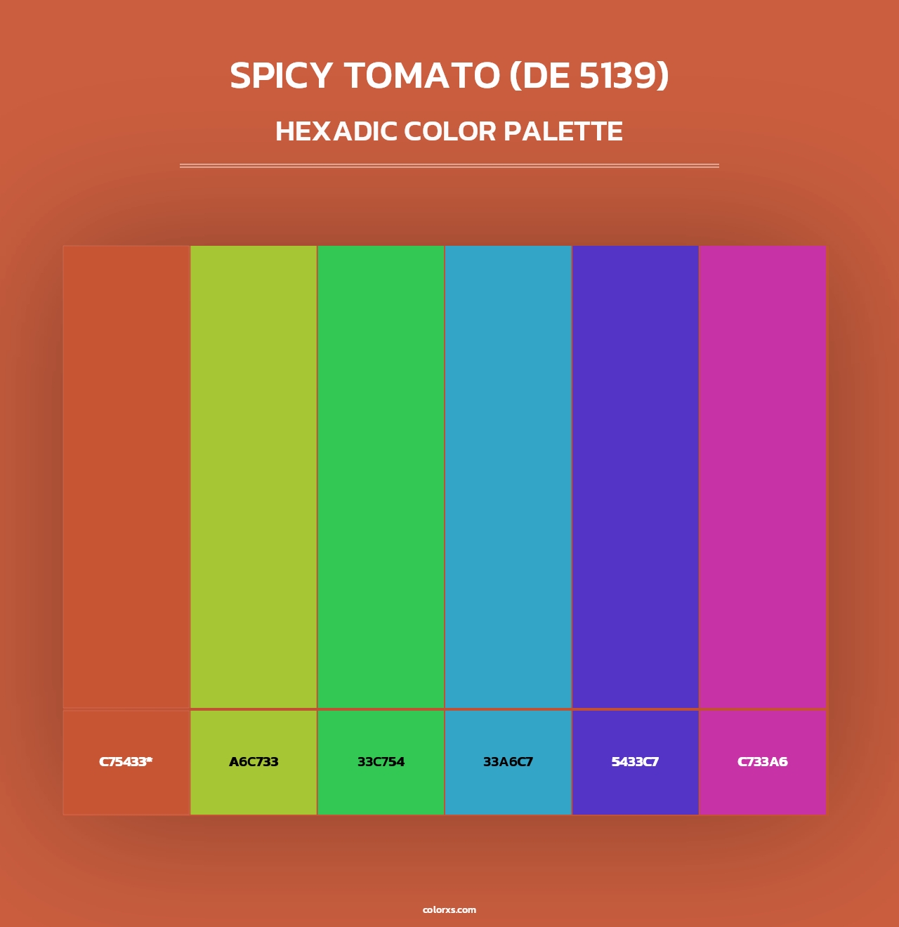 Spicy Tomato (DE 5139) - Hexadic Color Palette