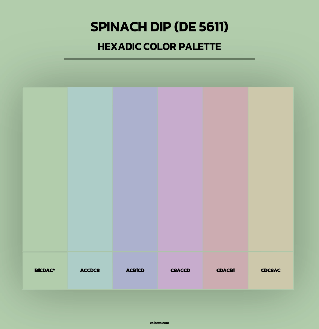 Spinach Dip (DE 5611) - Hexadic Color Palette