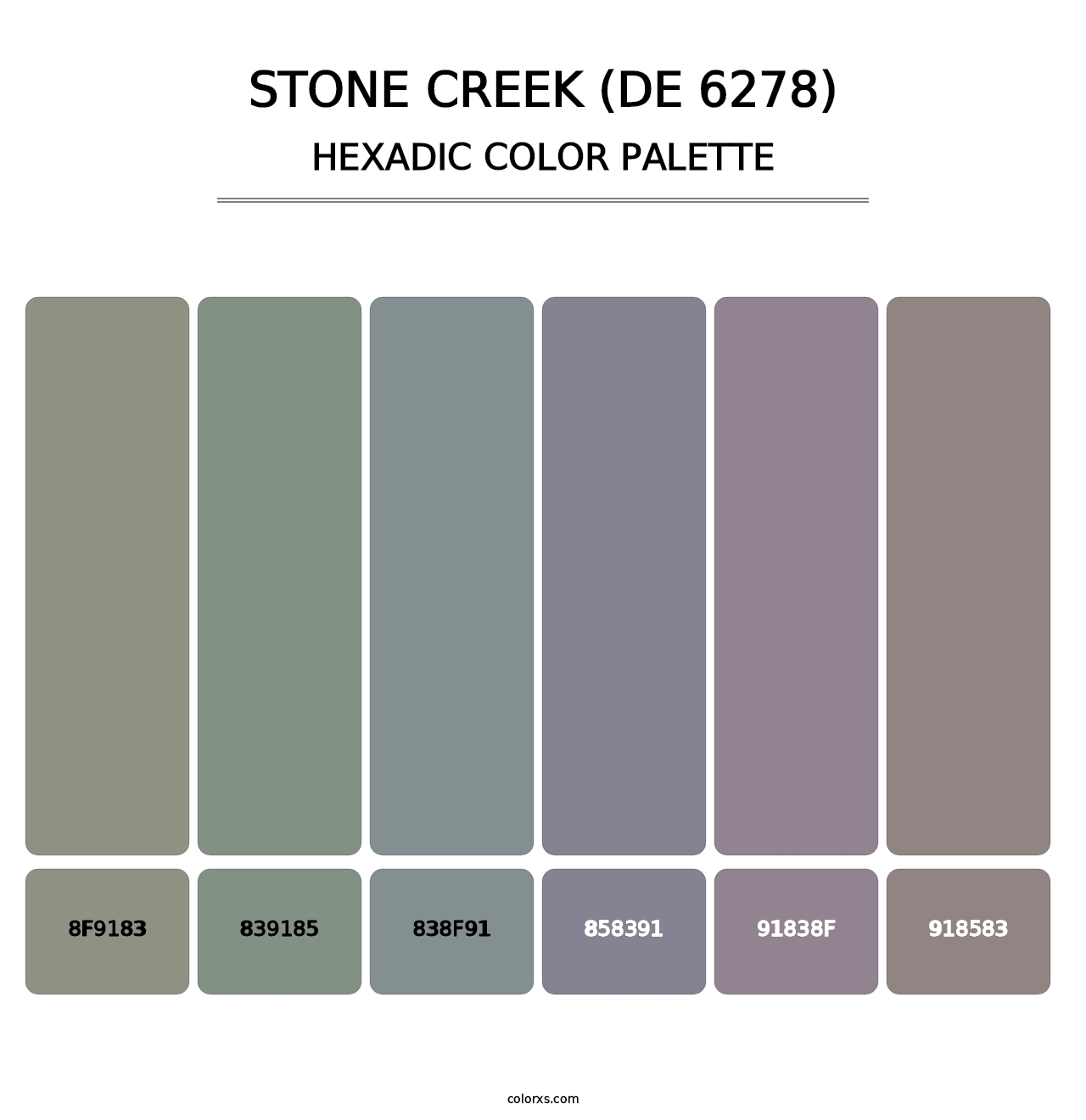 Stone Creek (DE 6278) - Hexadic Color Palette
