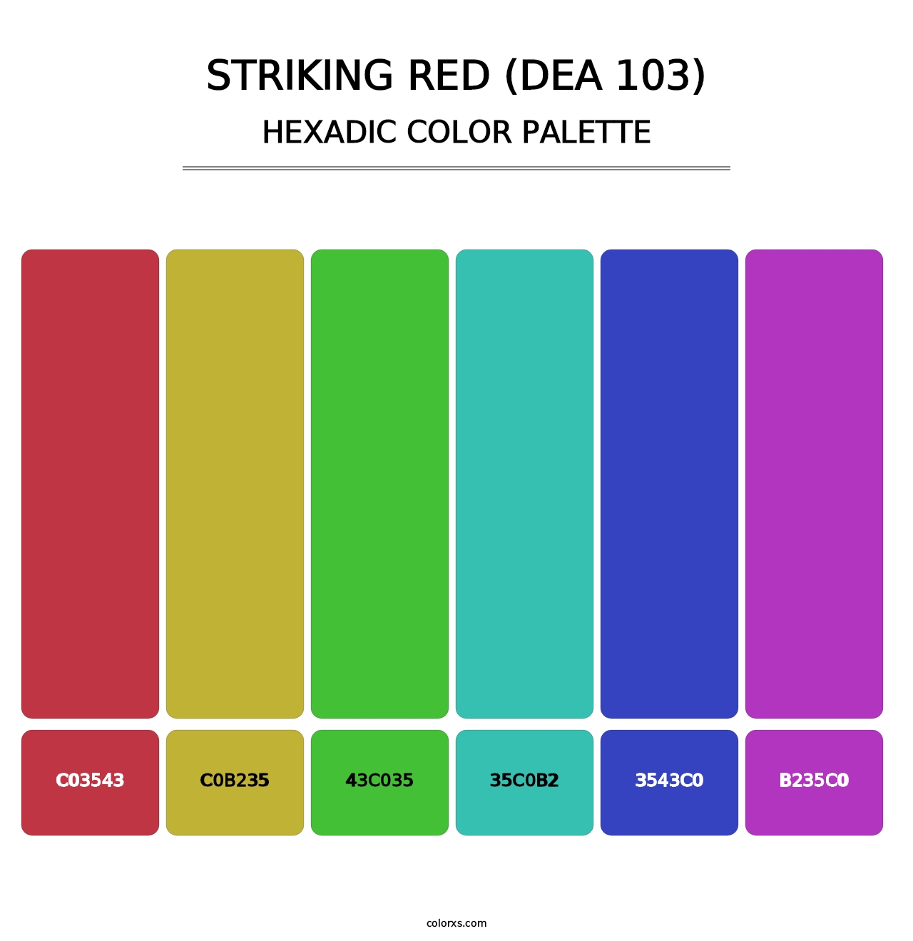 Striking Red (DEA 103) - Hexadic Color Palette