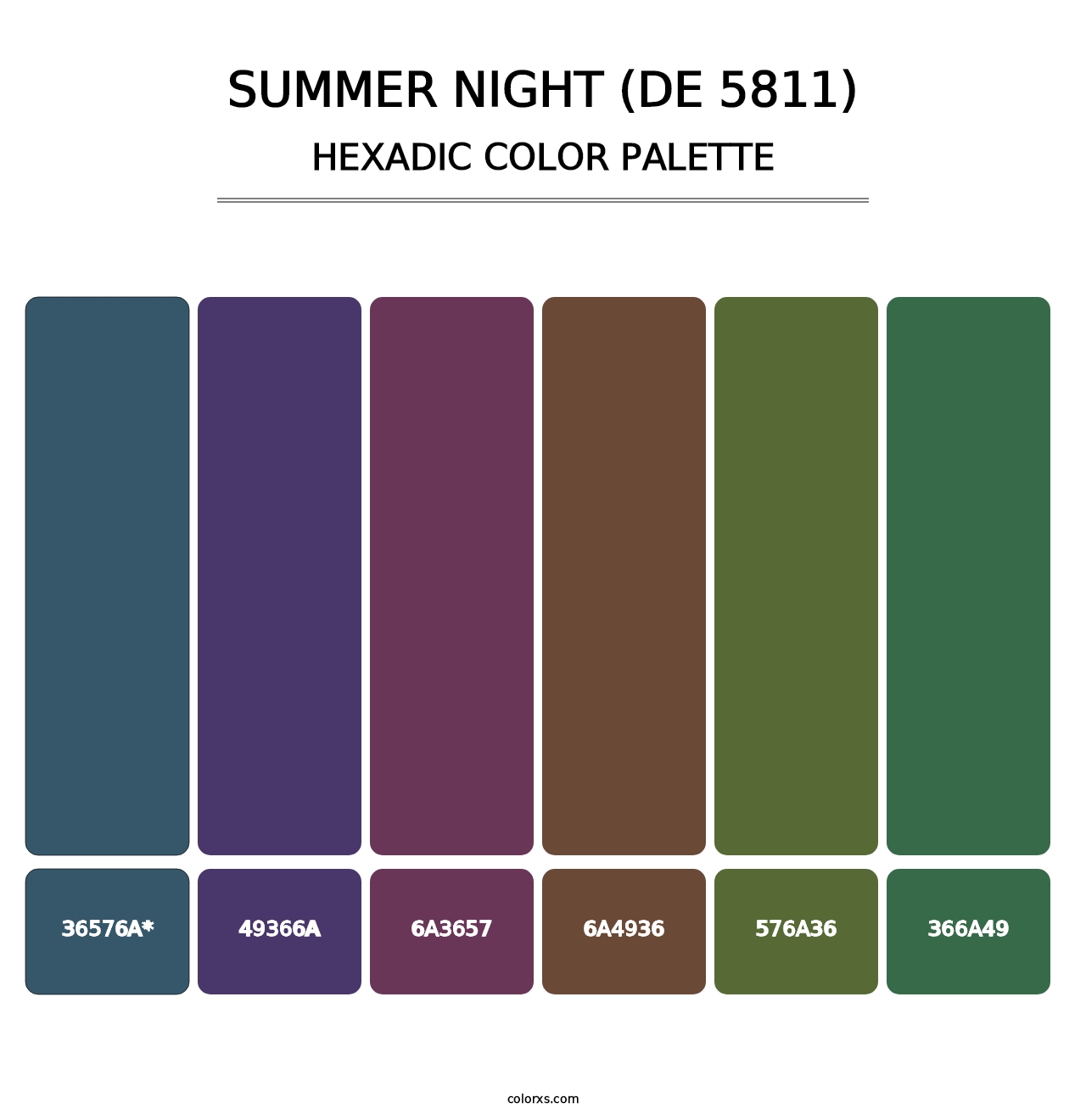 Summer Night (DE 5811) - Hexadic Color Palette