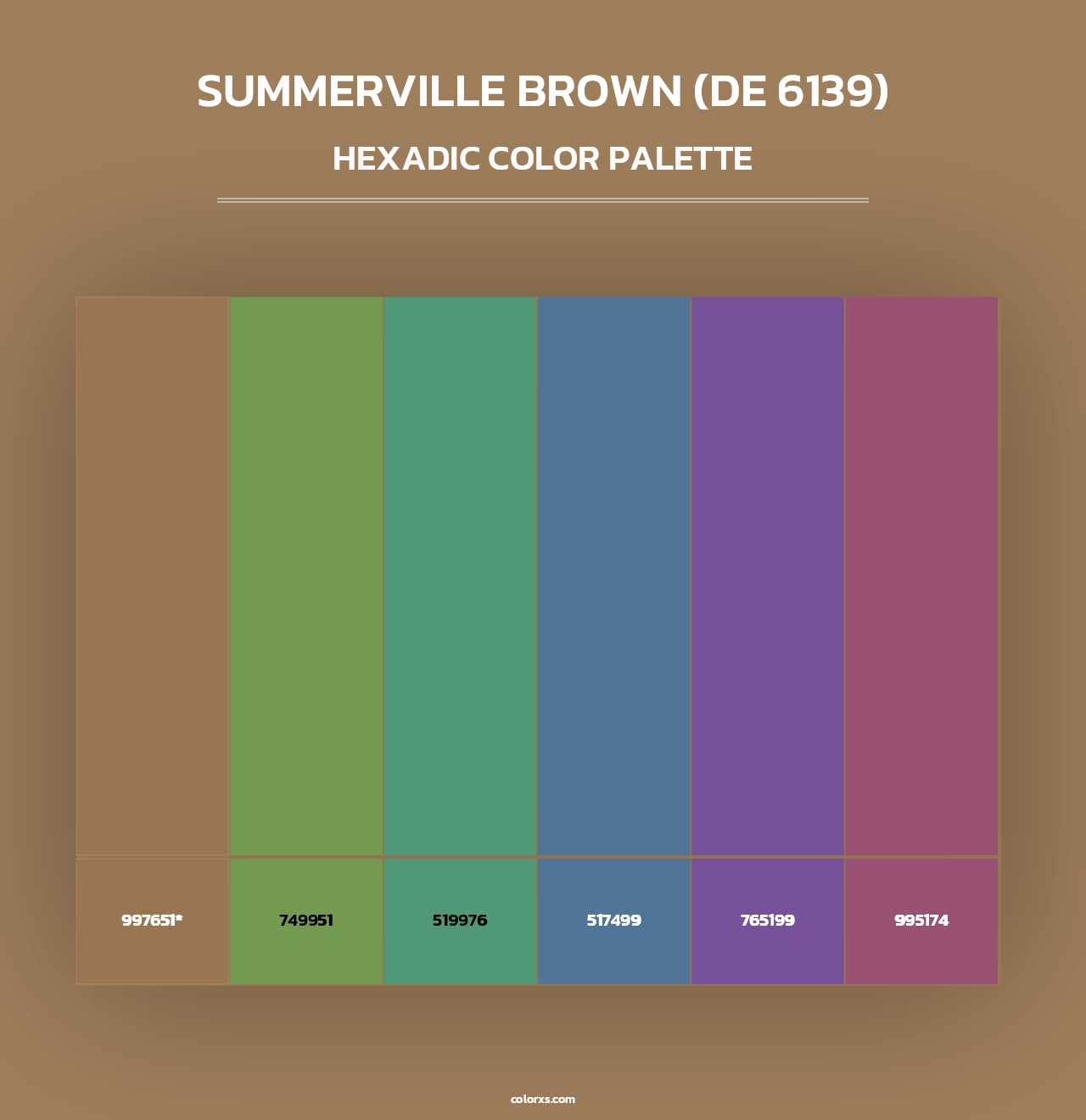 Summerville Brown (DE 6139) - Hexadic Color Palette