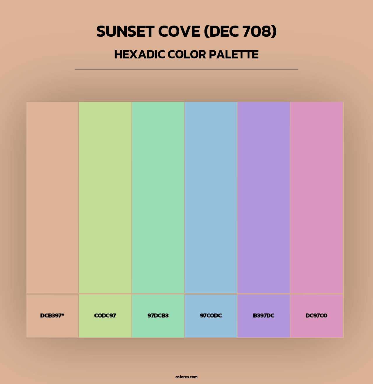 Sunset Cove (DEC 708) - Hexadic Color Palette