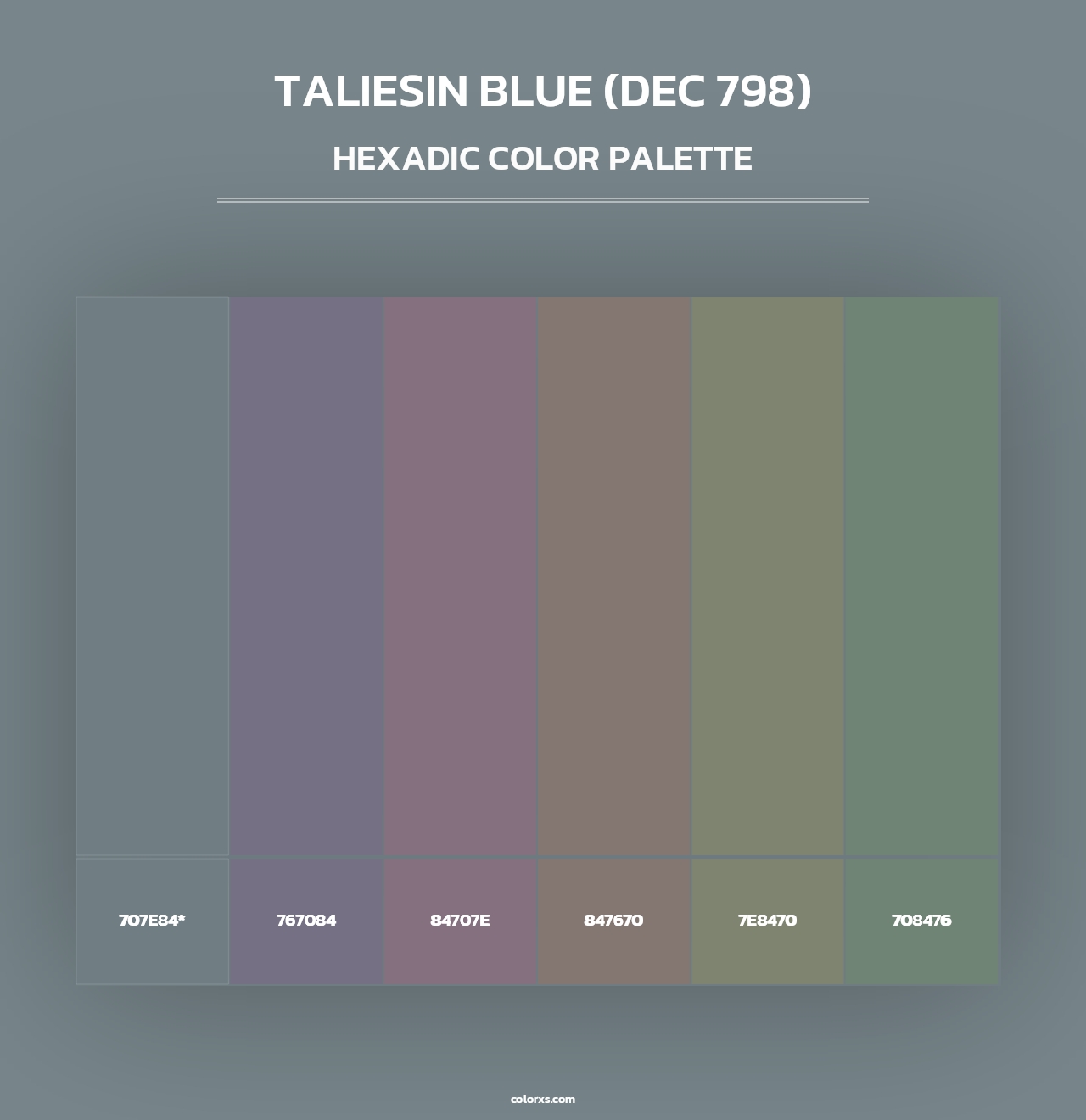 Taliesin Blue (DEC 798) - Hexadic Color Palette