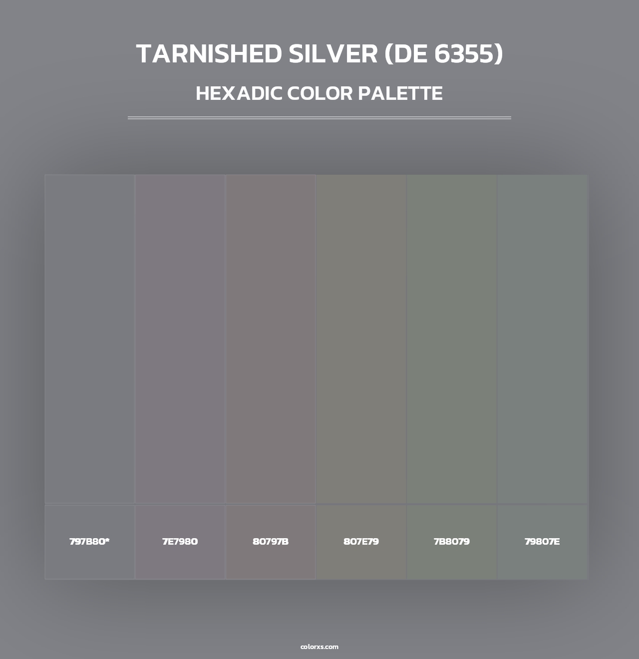 Tarnished Silver (DE 6355) - Hexadic Color Palette