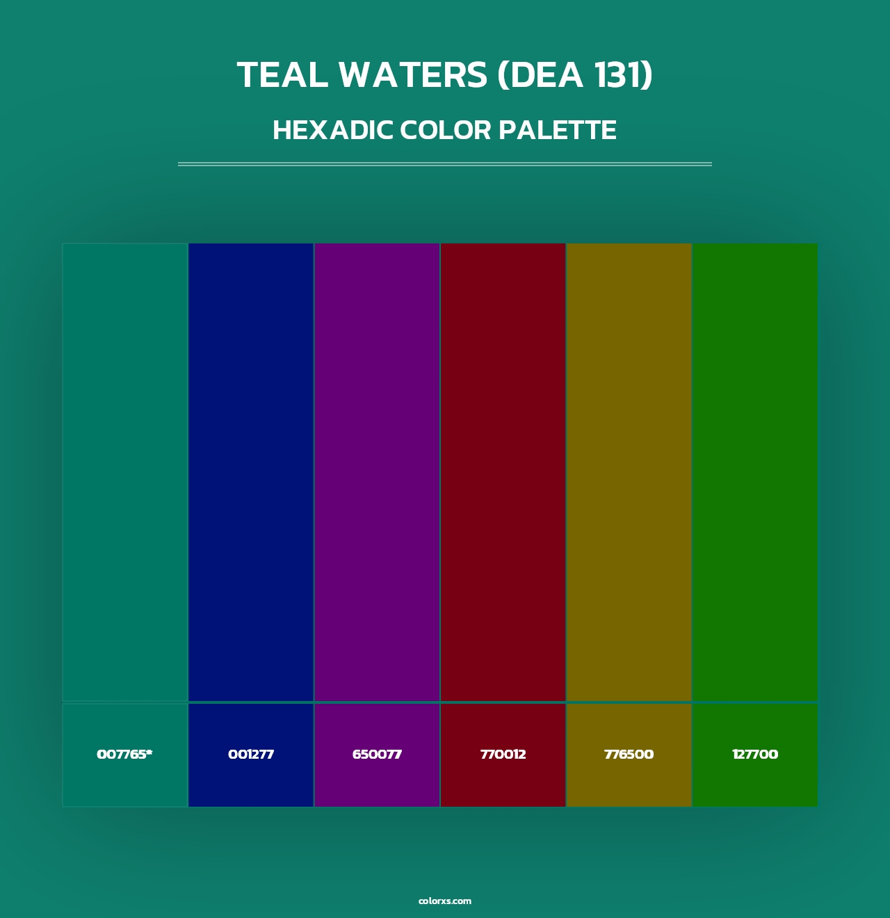 Teal Waters (DEA 131) - Hexadic Color Palette