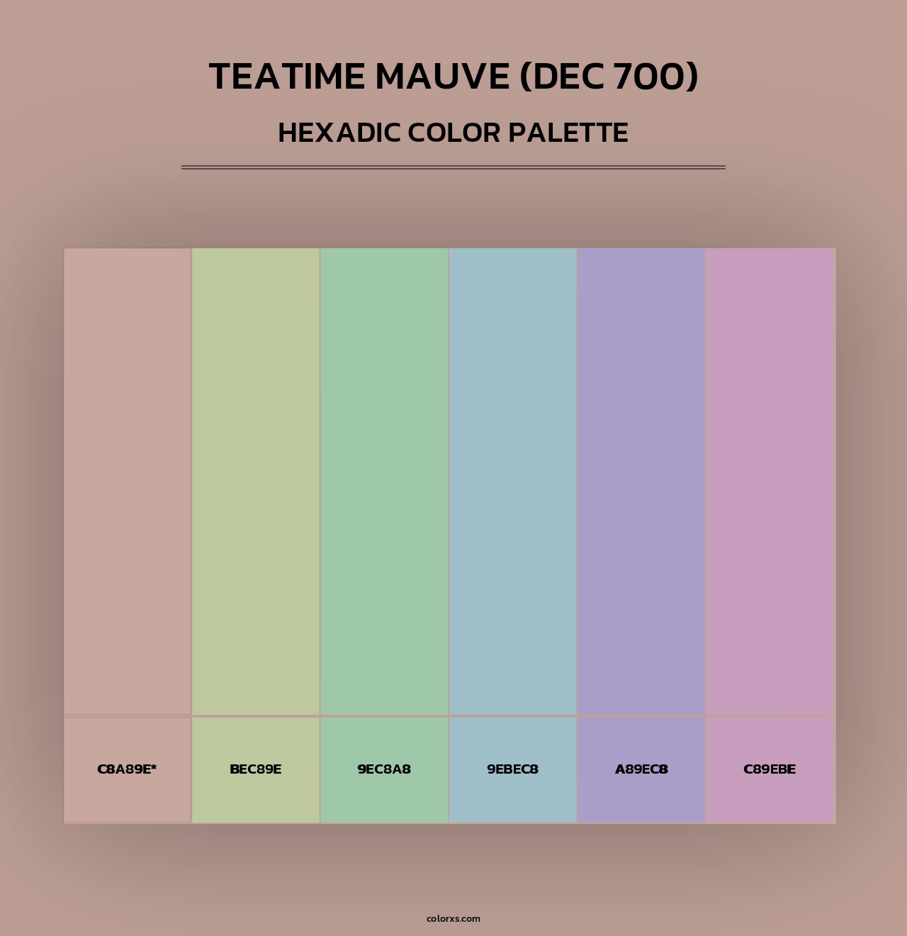Teatime Mauve (DEC 700) - Hexadic Color Palette