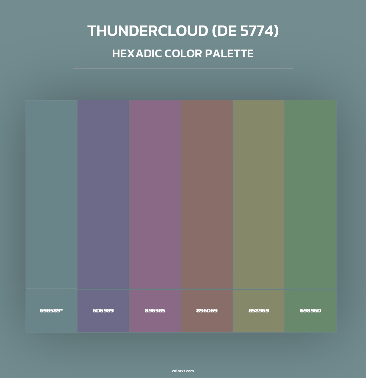 Thundercloud (DE 5774) - Hexadic Color Palette