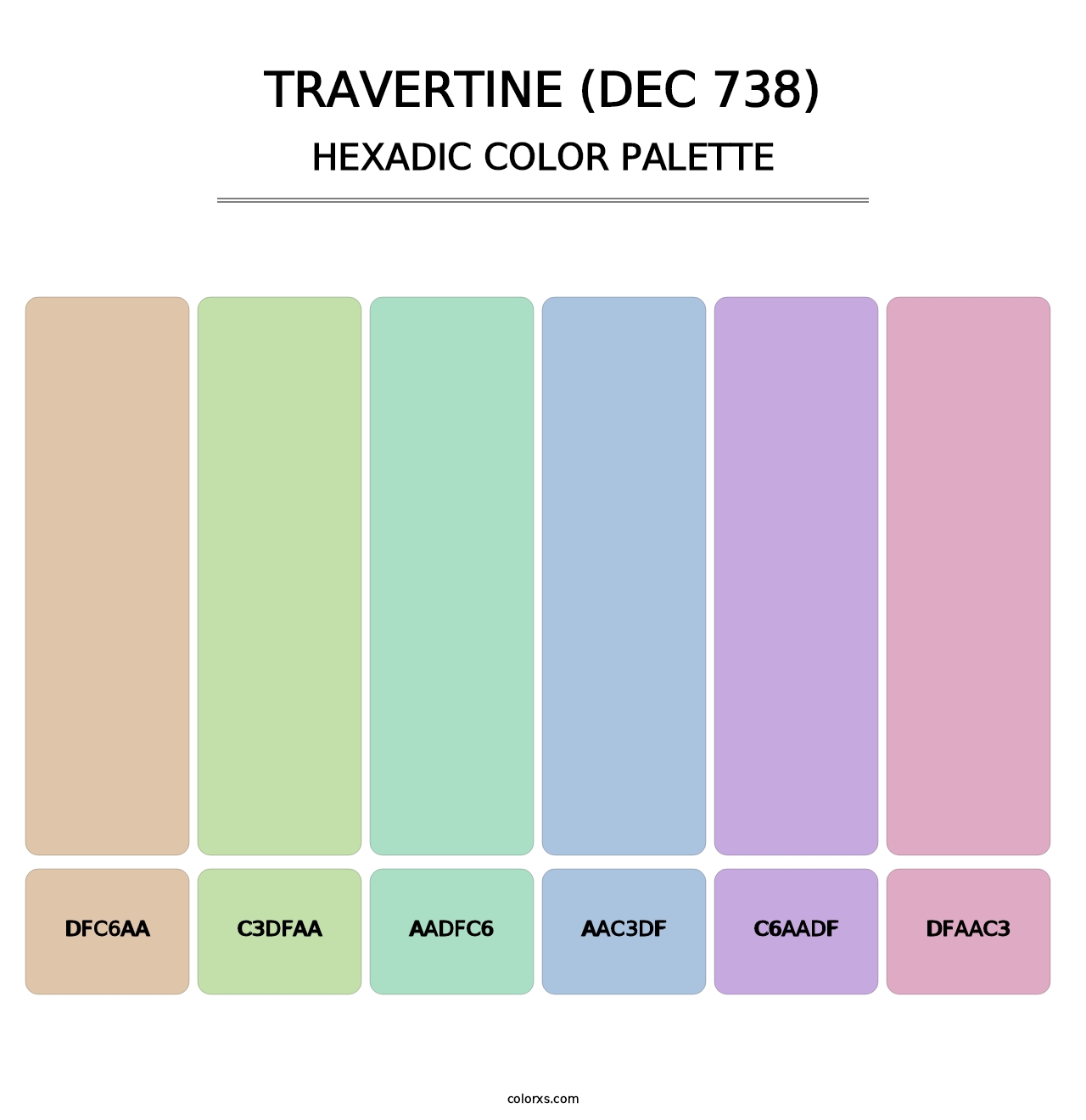 Travertine (DEC 738) - Hexadic Color Palette