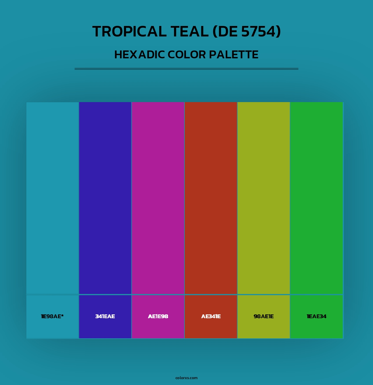 Tropical Teal (DE 5754) - Hexadic Color Palette
