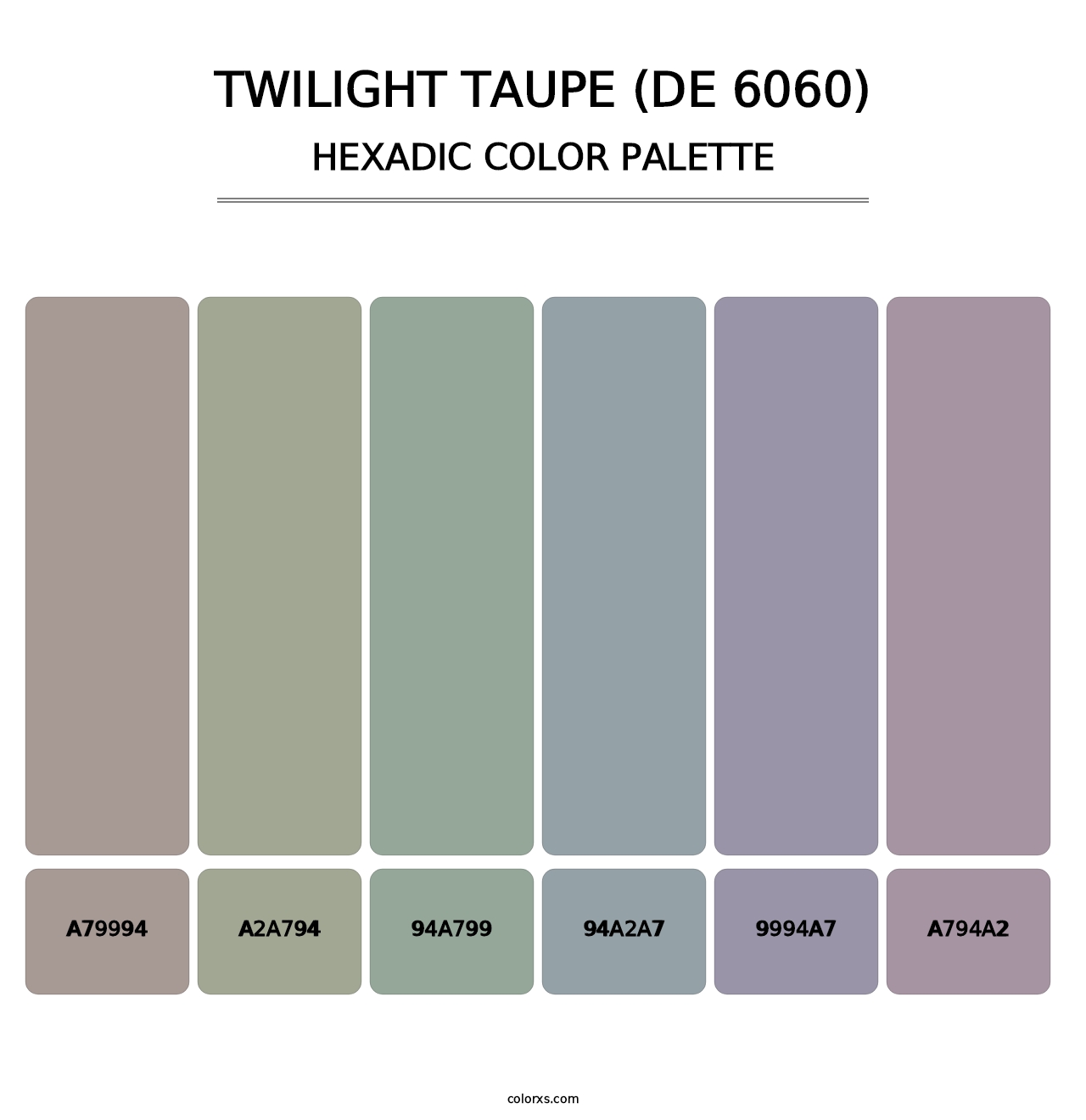 Twilight Taupe (DE 6060) - Hexadic Color Palette