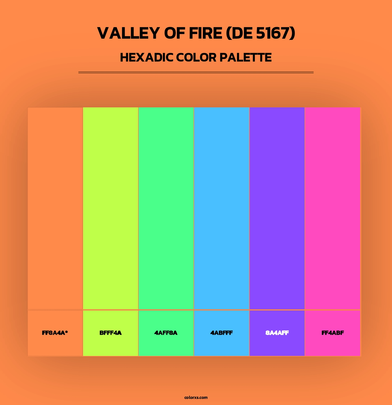 Valley of Fire (DE 5167) - Hexadic Color Palette