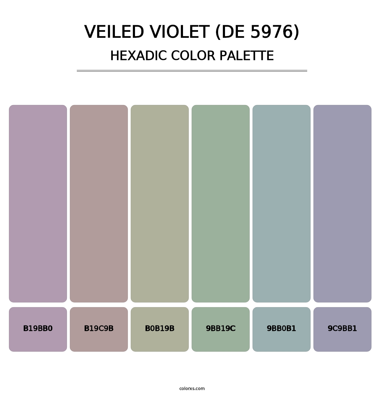 Veiled Violet (DE 5976) - Hexadic Color Palette
