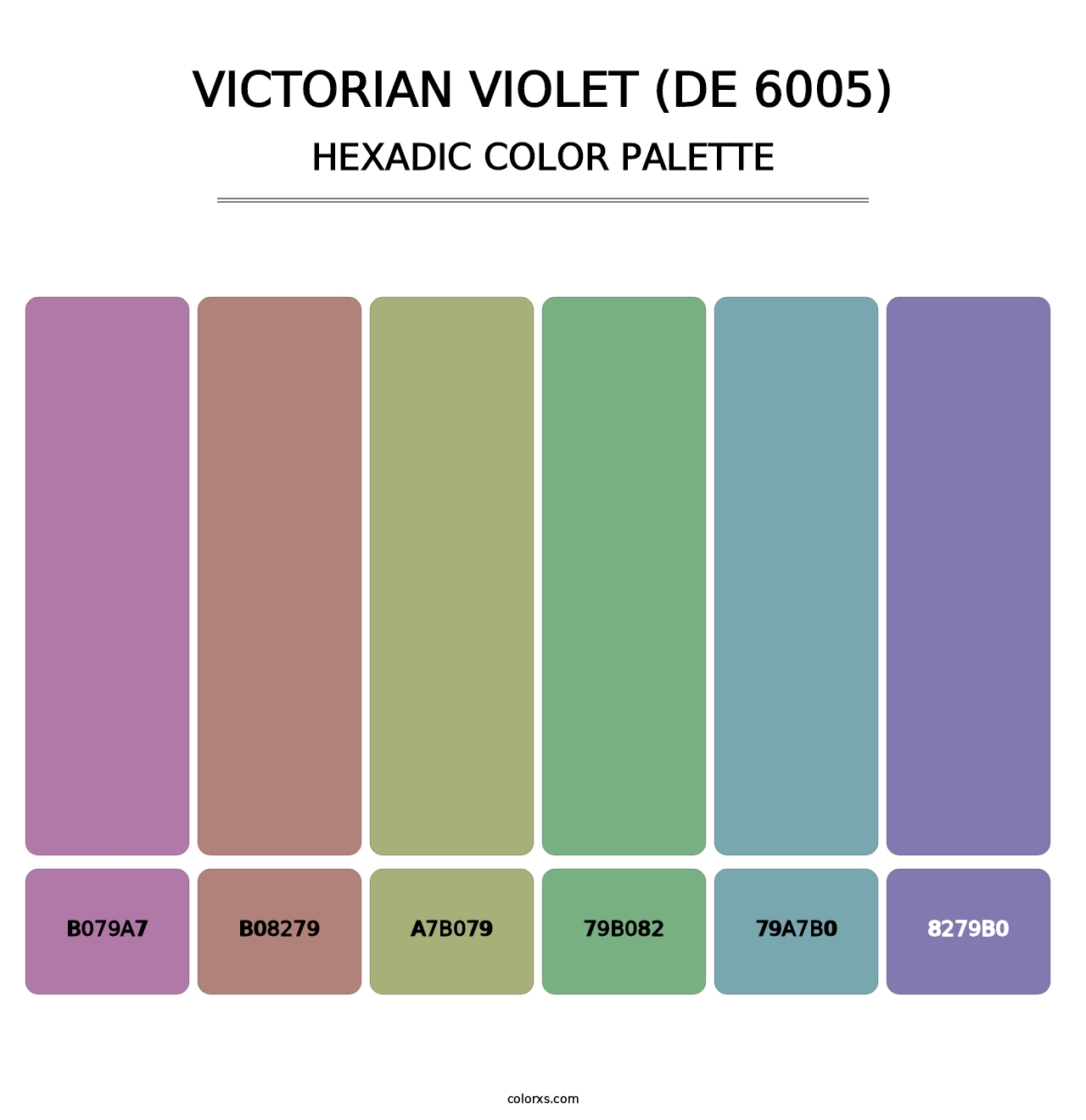 Victorian Violet (DE 6005) - Hexadic Color Palette