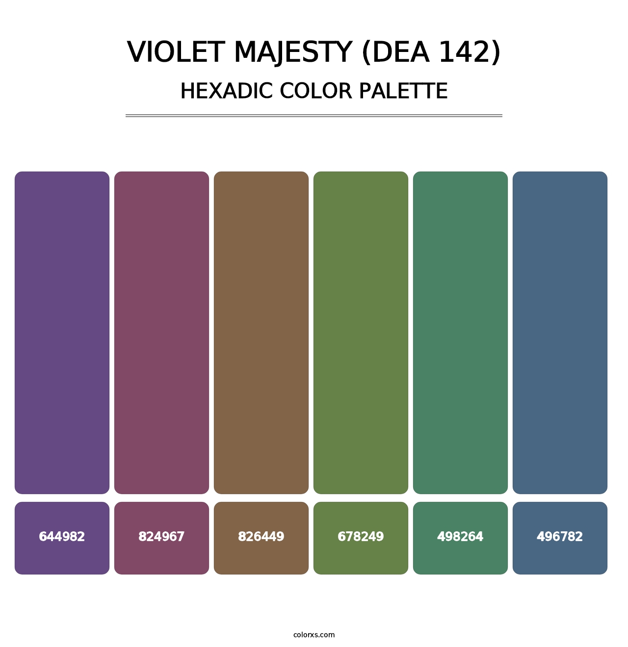 Violet Majesty (DEA 142) - Hexadic Color Palette