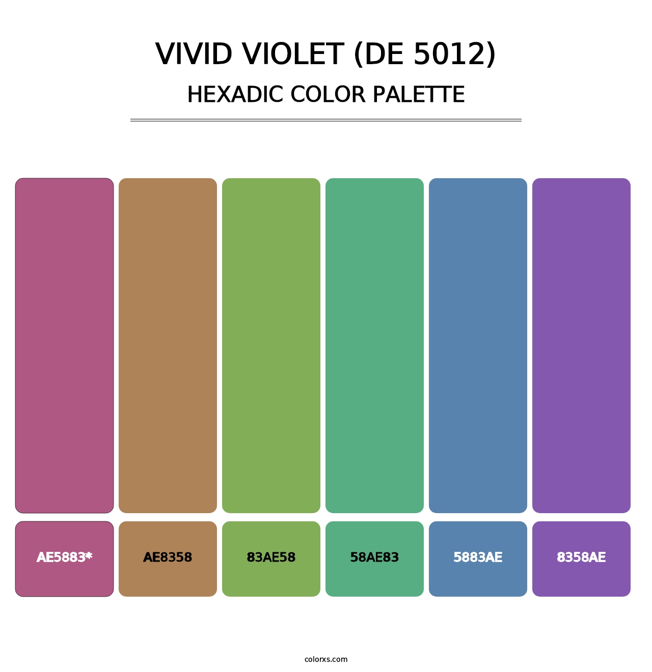 Vivid Violet (DE 5012) - Hexadic Color Palette