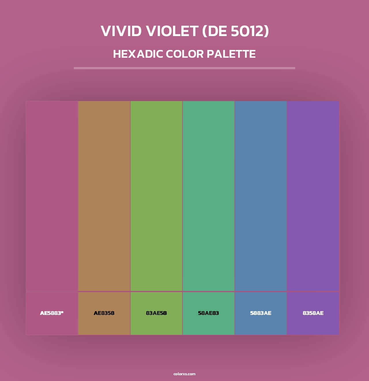 Vivid Violet (DE 5012) - Hexadic Color Palette