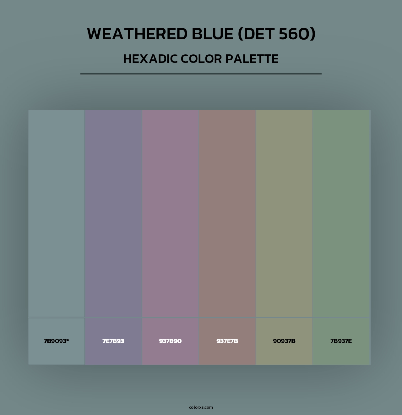 Weathered Blue (DET 560) - Hexadic Color Palette