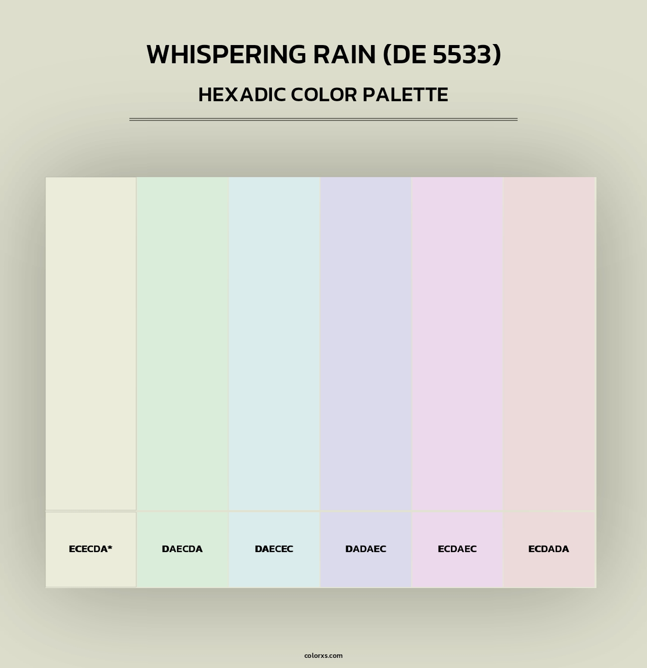 Whispering Rain (DE 5533) - Hexadic Color Palette