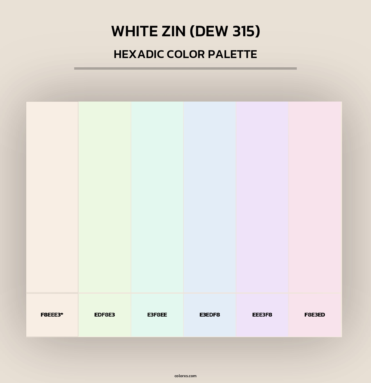 White Zin (DEW 315) - Hexadic Color Palette